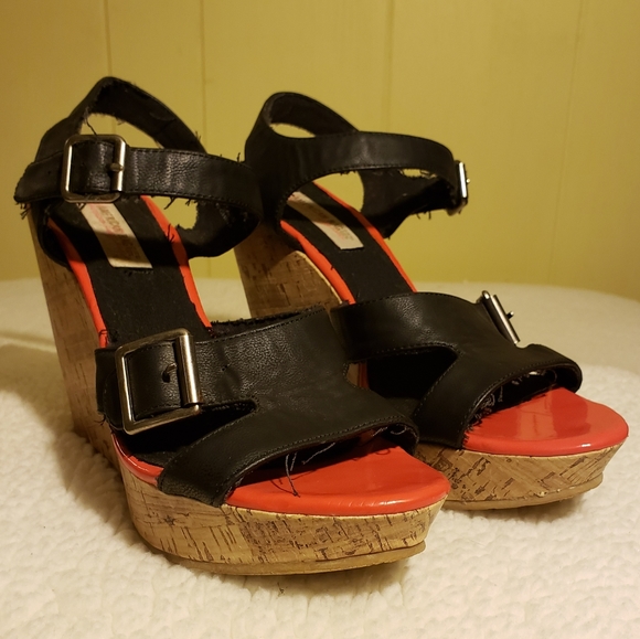 Last Chance- bundle and save- NWOT American Rag distressed black wedges - Picture 6 of 9